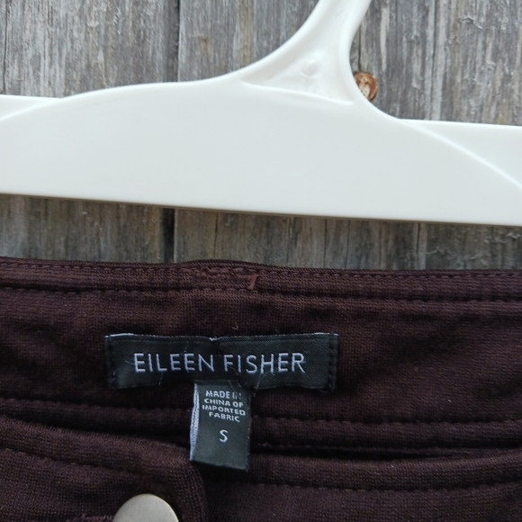 Eileen Fisher Pants Women's Sz S Mid Rise Brown Wide Leg Dress Trouser Stretch - Picture 3 of 5